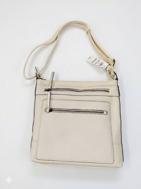 Style&Co Cream Crossbody Bag with Zip Pockets Nwt